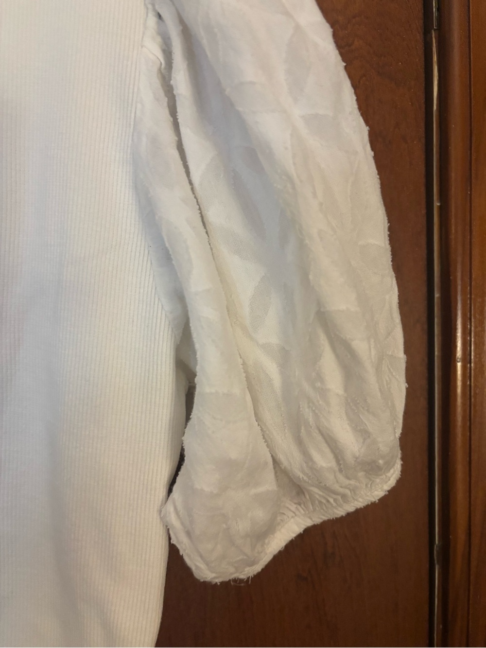 Anthropologie Pilcro Ivory Puff Sleeve Top Size M - Picture 4 of 7